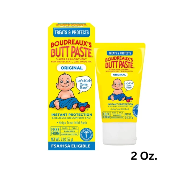 Boudreaux's Butt Paste Diaper Rash Ointment | 2 oz. Tube | Paraben & Preservative Free