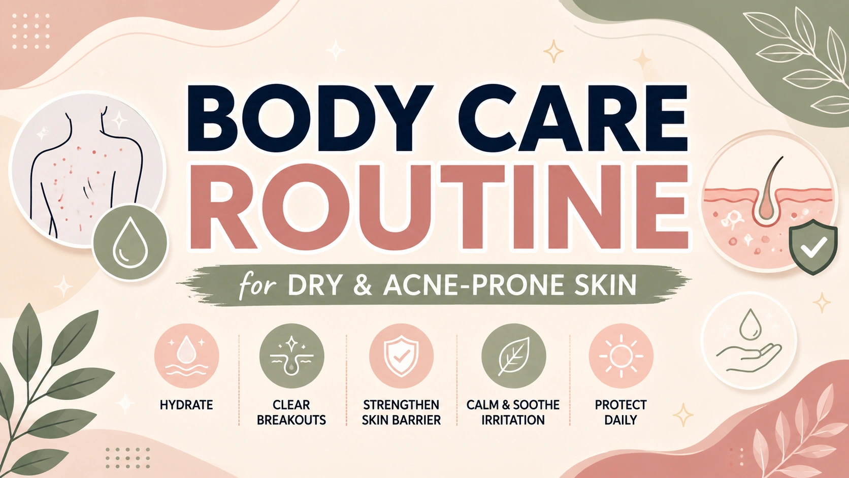 body care routine for dry and acne-prone skin